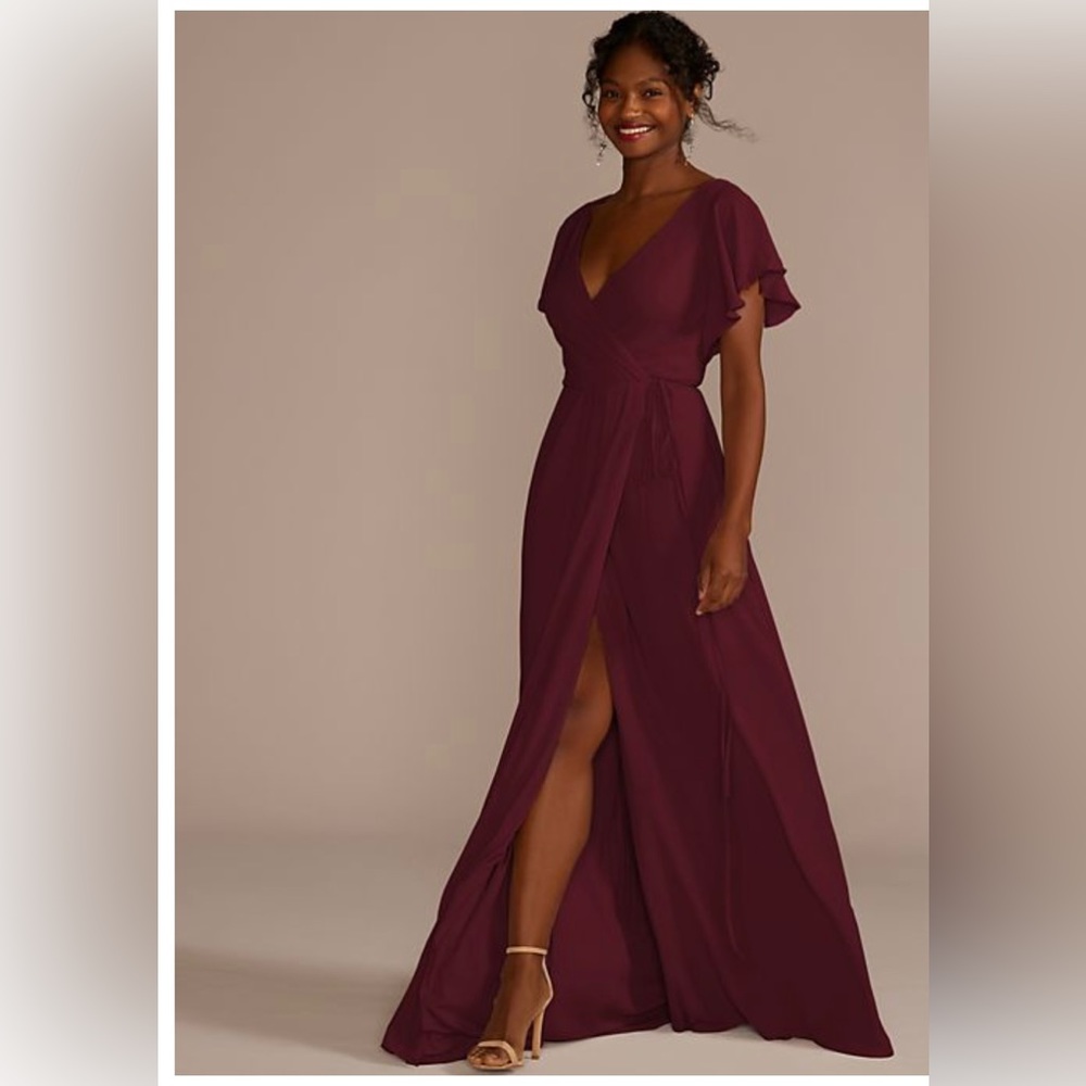 David's Bridal Burgundy (Wine) Maxi Dress